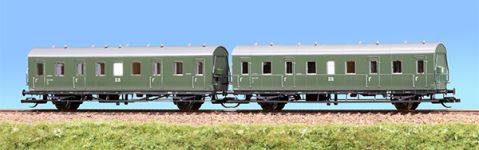 Schirmer Modelleisenbahn 70009 - TT - 2-tlg. Set Einheits-Abteilwagen, DR, Ep. III - komplett zugerüstet